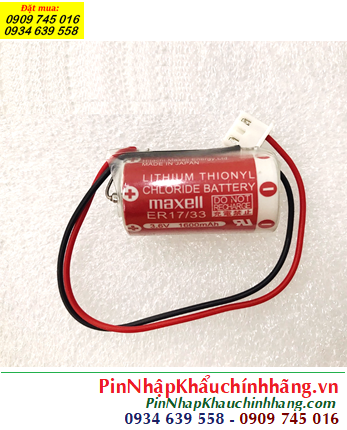 Maxell ER17/33 (zắc PH2.54-2P), Pin nuôi nguồn PLC Maxell ER17/33 lithium 3.6v 2/3A 1600mAh _Xuất xứ Nhật